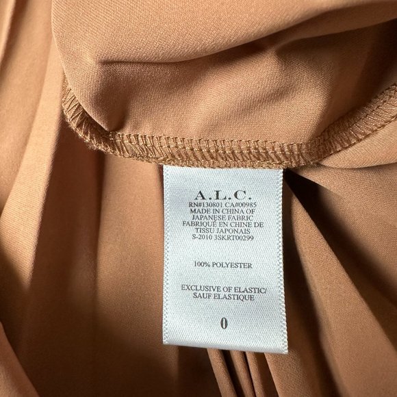 A.L.C. Brown Metallic Pleated Skirt SZ 0 - Picture 4 of 5